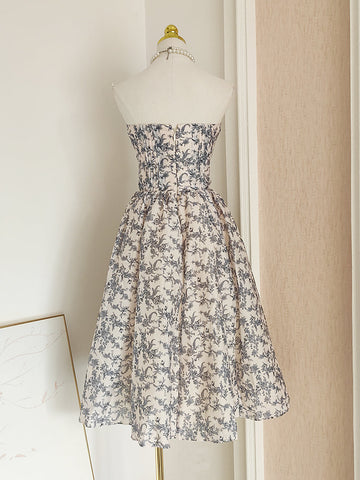 A line Sweetheart Floral Holiday Dress Travel Vacation Dresses Birthday Dress SD1250